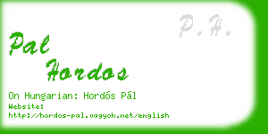 pal hordos business card