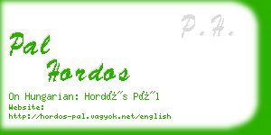 pal hordos business card